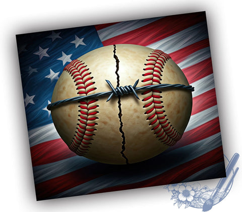 Patriotic Baseball Fan 20oz Tumbler, American Sports Drinkware, 20oz Sublimation, Baseball Fan Gift, Patriotic Tumbler, Sporty Drinkware, Unique Baseball Design Sublimation ToriDesigns 