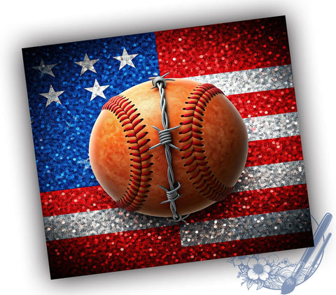 Patriotic Baseball Fan 20oz Tumbler, American Sports Drinkware, 20oz Sublimation, Baseball Fan Gift, Patriotic Tumbler, Sporty Drinkware, Unique Baseball Design Sublimation ToriDesigns 