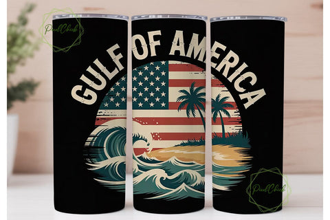 Patriotic Beach 20oz Tumbler Wrap Sublimation PixelChick 