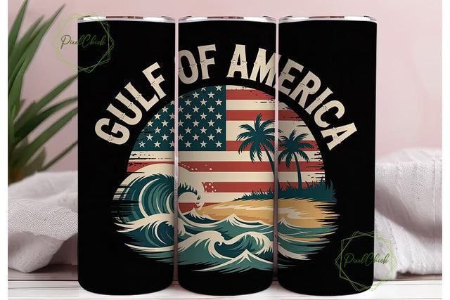 Patriotic Beach 20oz Tumbler Wrap Sublimation PixelChick 