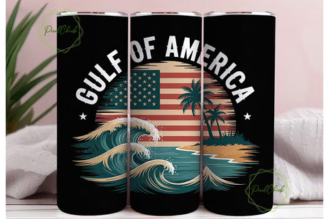 Patriotic Beach 20oz Tumbler Wrap Sublimation PixelChick 