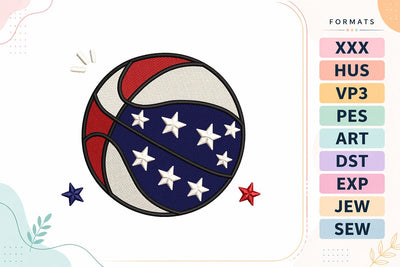 Patriotic Beach Ball 4th of July Embroidery Design Embroidery/Applique DESIGNS sg embroidery 