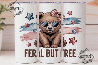 Patriotic Bear 20oz Tumbler Wrap Sublimation sassyprint 