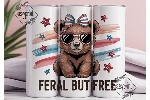 Patriotic Bear 20oz Tumbler Wrap Sublimation sassyprint 