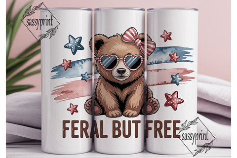 Patriotic Bear 20oz Tumbler Wrap Sublimation sassyprint 