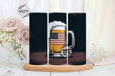 Patriotic Beer Mug 20oz Tumbler Wrap Sublimation sassyprint 