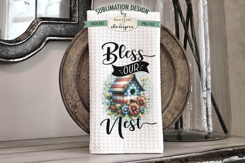 Patriotic Bird Houses Sublimation Dish Towel Designs Sublimation Ewe-N-Me Designs 