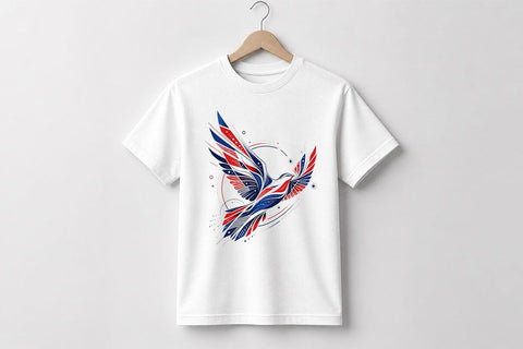 Patriotic Bird PNG – Red White Blue Flying Bird Sublimation Design SVG BillahCrafts 
