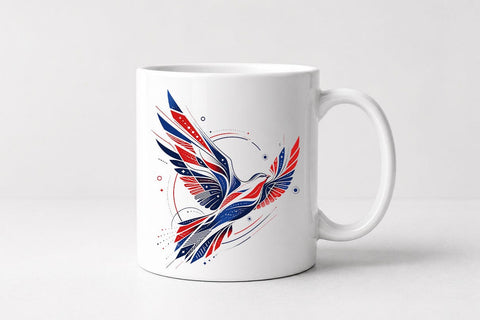 Patriotic Bird PNG – Red White Blue Flying Bird Sublimation Design SVG BillahCrafts 