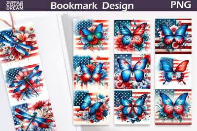 Patriotic Bookmark | 4th Of July Bookmark Sublimation WatercolorColorDream 