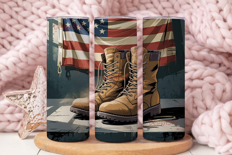 Patriotic Boots 20oz Tumbler Wrap Sublimation DesignSVG 