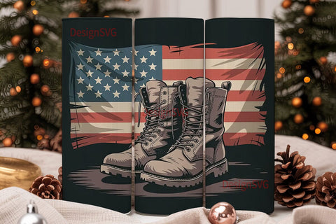 Patriotic Boots 20oz Tumbler Wrap Sublimation DesignSVG 