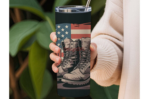 Patriotic Boots 20oz Tumbler Wrap Sublimation DesignSVG 