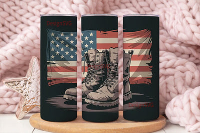 Patriotic Boots 20oz Tumbler Wrap Sublimation DesignSVG 