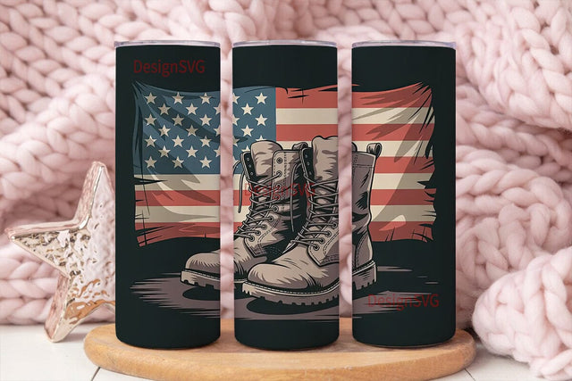 Patriotic Boots 20oz Tumbler Wrap Sublimation DesignSVG 