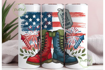 Patriotic Boots & Fireworks 20oz Tumbler Sublimation PixelChick 