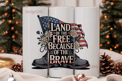 Patriotic Boots & Flag 20oz Tumbler Sublimation DesignSVG 