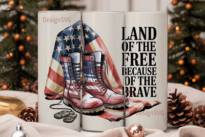 Patriotic Boots & Flag 20oz Tumbler Sublimation DesignSVG 