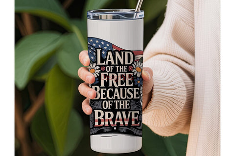 Patriotic Boots & Flag 20oz Tumbler Sublimation DesignSVG 