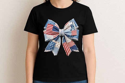 Patriotic Bow PNG Americana Fabric Ribbon Sublimation Design SVG BillahCrafts 