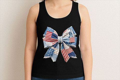 Patriotic Bow PNG Americana Fabric Ribbon Sublimation Design SVG BillahCrafts 