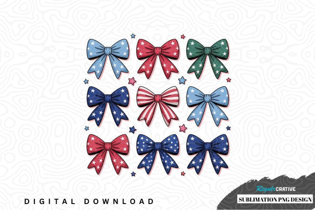 Patriotic bow sublimation png design Sublimation Regulrcrative 
