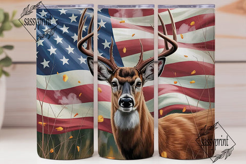 Patriotic Buck 20oz Tumbler Wrap Sublimation sassyprint 