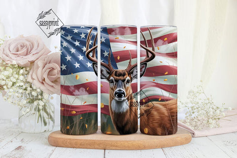 Patriotic Buck 20oz Tumbler Wrap Sublimation sassyprint 