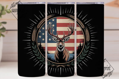 Patriotic Buck Hunting 20oz Tumbler Wrap Sublimation sassyprint 