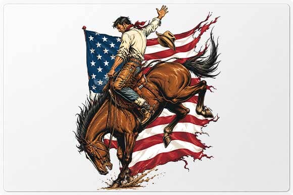 Patriotic Bucking Horse PNG | American Flag Rodeo Cowboy Sublimation PNG SVG BillahCrafts 