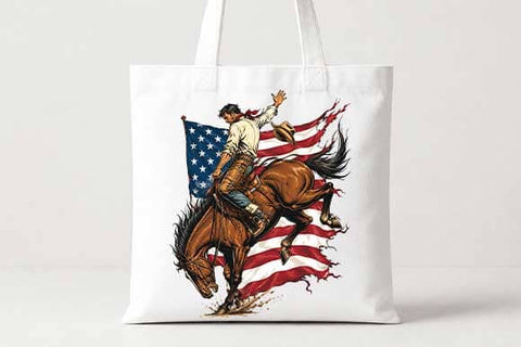 Patriotic Bucking Horse PNG | American Flag Rodeo Cowboy Sublimation PNG SVG BillahCrafts 
