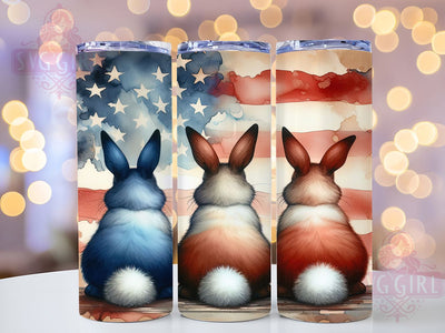 Patriotic Bunny 4th of July Tumbler, Patriotic Rabbit Tumbler, American Flag Bunny Tumbler, 20oz Tumbler Sublimation, 4th of July Tumbler, Digital Tumbler Wrap, USA Animal Tumbler Sublimation SvggirlplusArt 