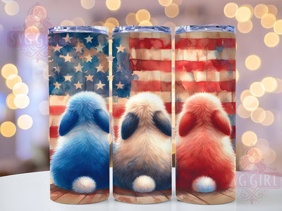 Patriotic Bunny 4th of July Tumbler, Patriotic Rabbit Tumbler, American Flag Bunny Tumbler, 20oz Tumbler Sublimation, 4th of July Tumbler, Digital Tumbler Wrap, USA Animal Tumbler Sublimation SvggirlplusArt 