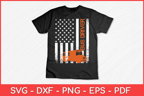 Patriotic Bus Driver USA American Flag - School Bus Driver Svg Design SVG artprintfile 