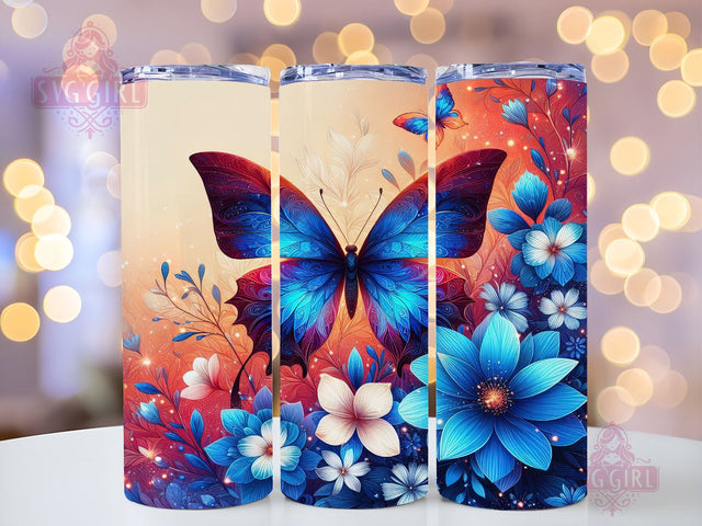 Patriotic Butterfly 20oz Tumbler Wrap Sublimation Design, Straight Tapered Tumbler Wrap, 4th of July Tumbler Png, Instant Digital Download Sublimation SvggirlplusArt 