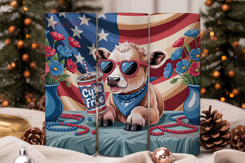 Patriotic Calf 20oz Tumbler Wrap Sublimation DesignSVG 