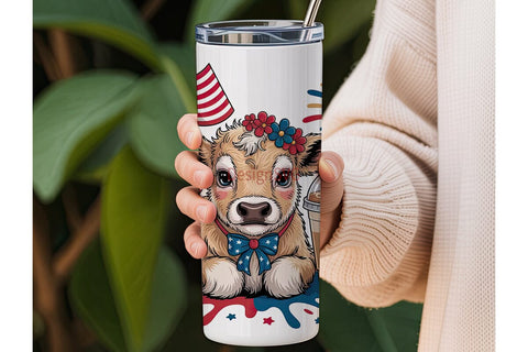 Patriotic Calf 20oz Tumbler Wrap Sublimation DesignSVG 