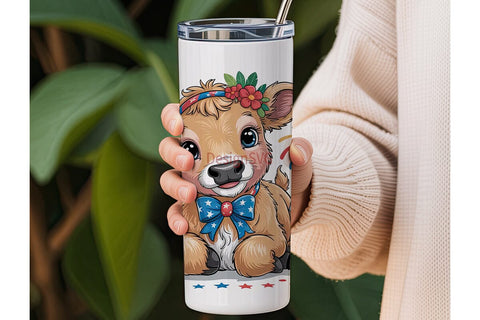 Patriotic Calf 20oz Tumbler Wrap Sublimation DesignSVG 