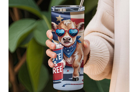 Patriotic Calf 20oz Tumbler Wrap Sublimation DesignSVG 