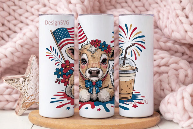 Patriotic Calf 20oz Tumbler Wrap Sublimation DesignSVG 
