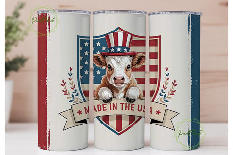 Patriotic Calf 20oz Tumbler Wrap Sublimation PixelChick 