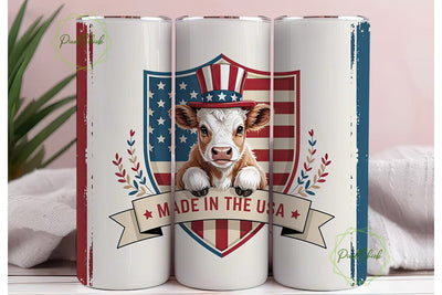 Patriotic Calf 20oz Tumbler Wrap Sublimation PixelChick 