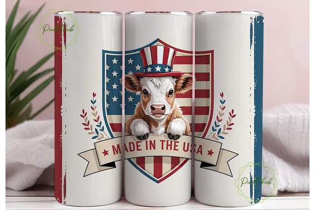 Patriotic Calf 20oz Tumbler Wrap Sublimation PixelChick 
