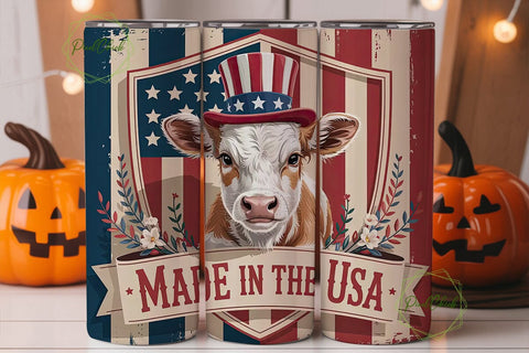 Patriotic Calf 20oz Tumbler Wrap Sublimation PixelChick 