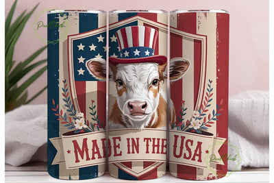 Patriotic Calf 20oz Tumbler Wrap Sublimation PixelChick 