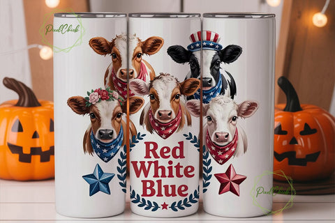 Patriotic Calves 20oz Tumbler Wrap Sublimation PixelChick 