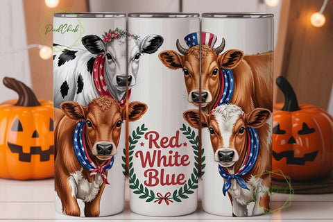Patriotic Calves 20oz Tumbler Wrap Sublimation PixelChick 