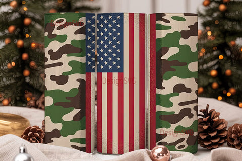 Patriotic Camo 20oz Tumbler Wrap Sublimation DesignSVG 