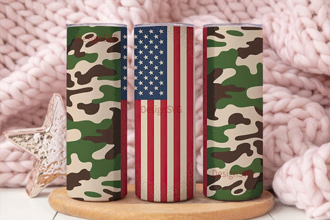 Patriotic Camo 20oz Tumbler Wrap Sublimation DesignSVG 