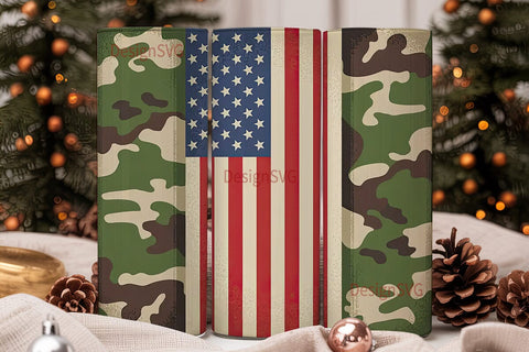 Patriotic Camo 20oz Tumbler Wrap Sublimation DesignSVG 